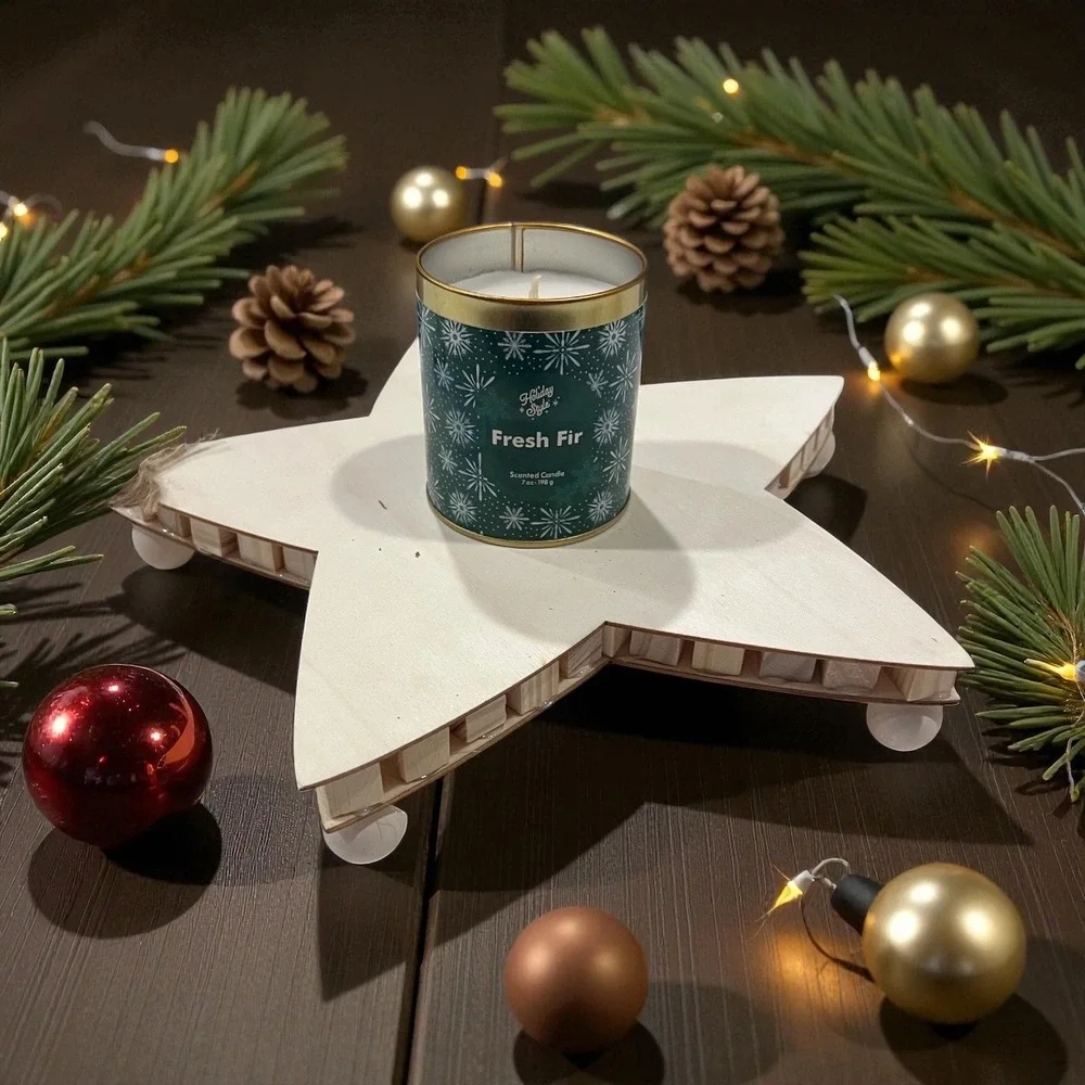 New Wooden Star TabletopTray Decor, 10‎ inches Width